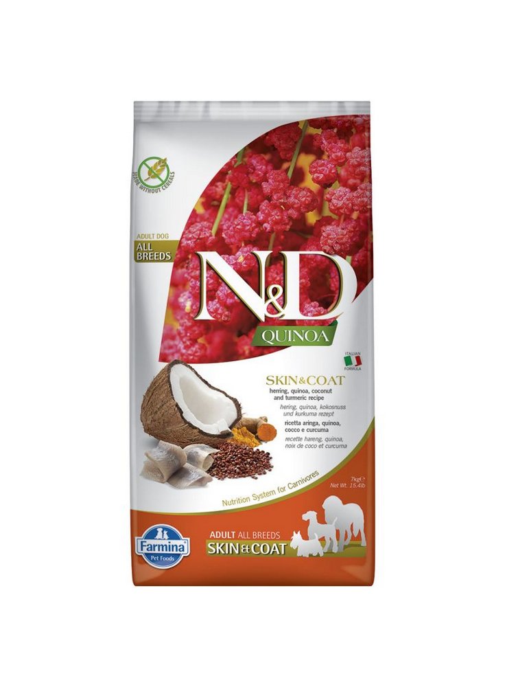 N&D FR Quinoa Canine - Skin&Coat ARINGA & Cocco & Curcuma Adult All Breeds