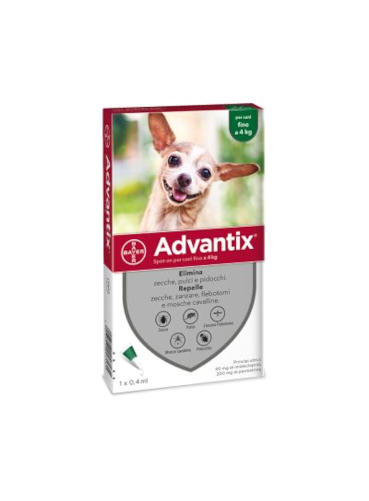 ADVANTIX SPOT-ON CANI Tg.S 6pip 0,4ml fino 4Kg