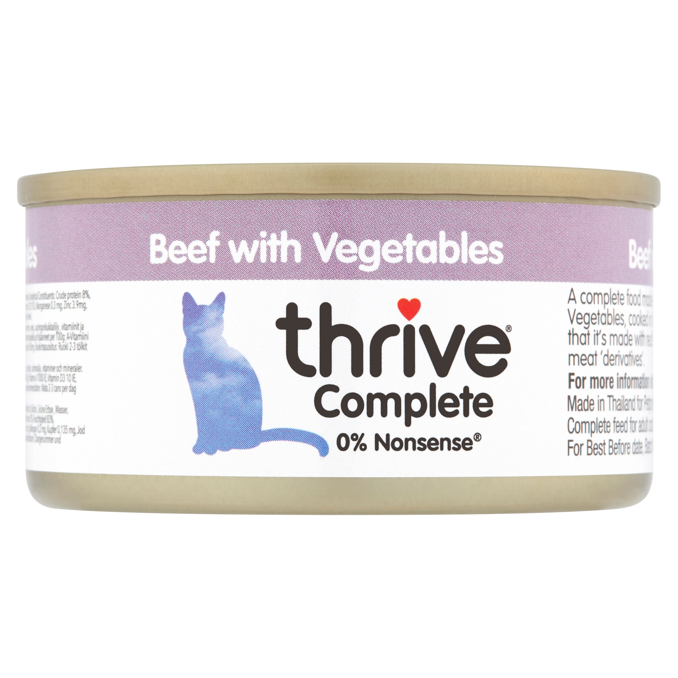 Beef with Vegetables - Complete Cats wet food Thrive 75g (THCCFBV)