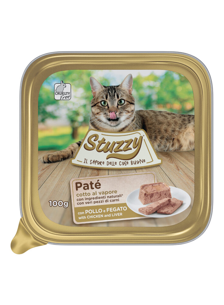 COD.1031106 STUZZY CAT PATE POLLO FEGATO 100g Vaschetta