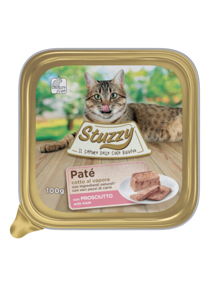 COD. 1032016 STUZZY CAT PATE PROSCIUTTO 100g Vaschetta