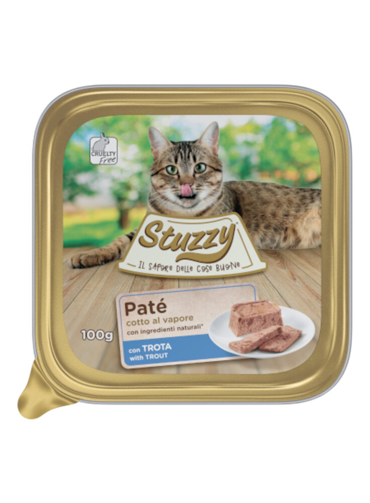 COD.1032036 STUZZY CAT PATE TROTA 100g Vaschetta