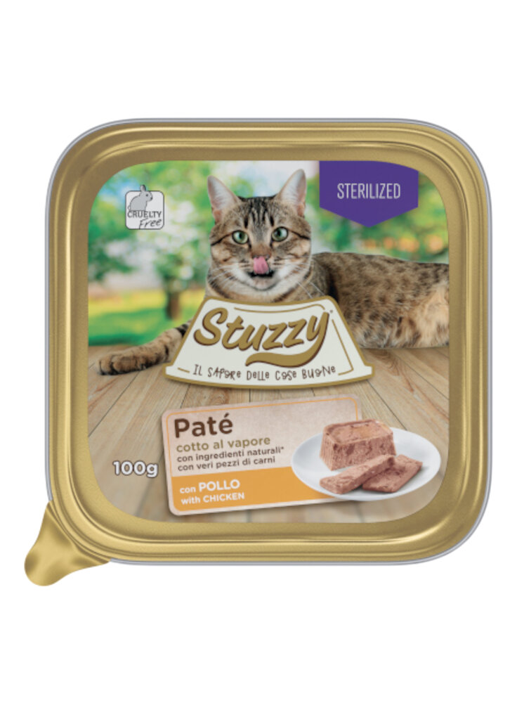 COD.1032046 STUZZY CAT PATE STERILISED POLLO 100g Vaschetta