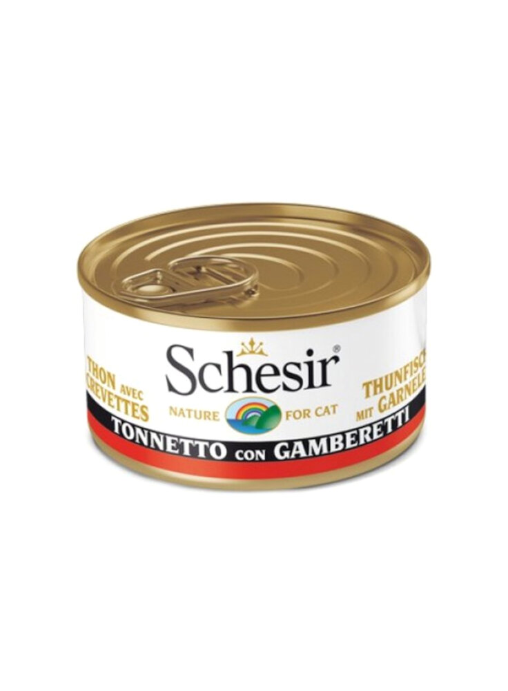 COD.1074013 SCHESIR CAT TONNO GAMBERETTI 85g