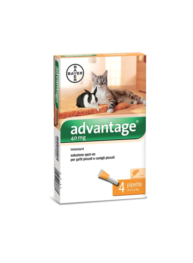 Advantage Spot On 0,4ml gatto/coniglio <4 kg  4 tubetti