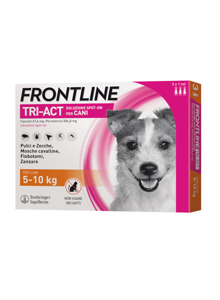 FRONTLINE TRI-ACT Spot-on Cani Piccoli Tg.S 5-10Kg 6pip