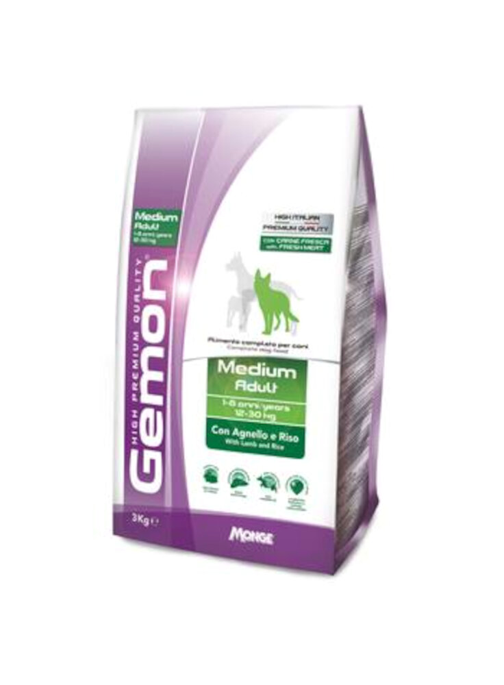 gemon-adult-medium-con-agnello-e-riso-3kg-cane