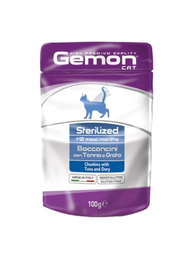 Gemon Sterilised bocconcini Tonno e Orata busta 100g - gatto