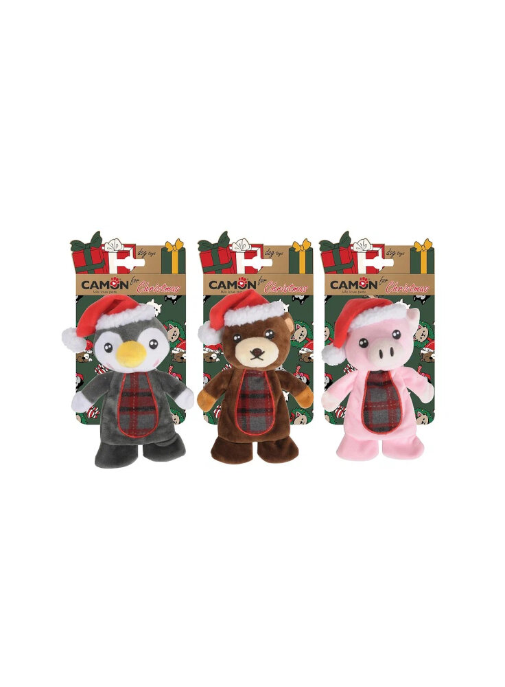 Gioco Cane Pelouche Natalizi Grandi - 3 soggetti - 3p (AH942/D)