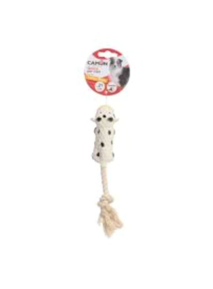 Gioco Cane Latex c/Squeaker e Corda DAINO/MUCCA 21cm (AH2008)