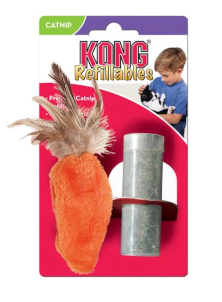 KONG Cat Refillable Carota&Piume con Catnip 19cm