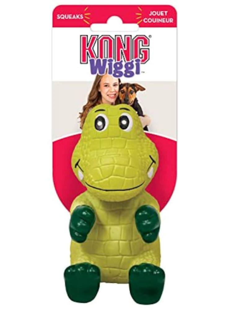 KONG Wiggi Alligatore Large con squeaker 20 cm