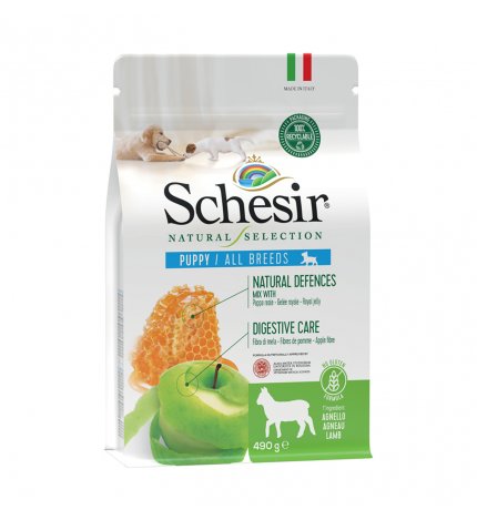 COD.2080101 SCHESIR NATURAL SELEC. DRY DOG PUPPY AGNELLO 490g