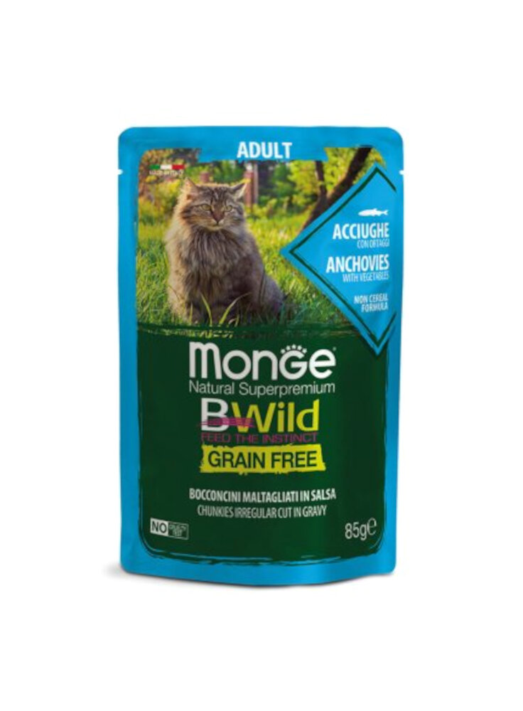 Monge Grain Free Bwild Adult con Ortaggi 85g - gatto