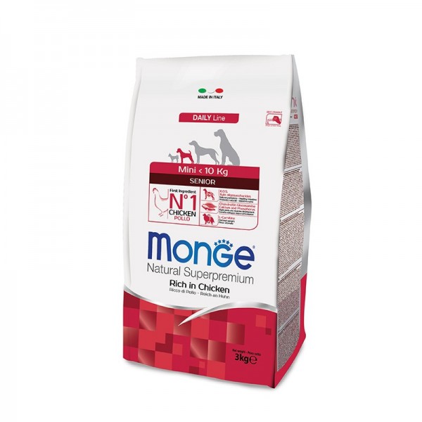 Monge SENIOR DAILY Mini Pollo 3kg - cane