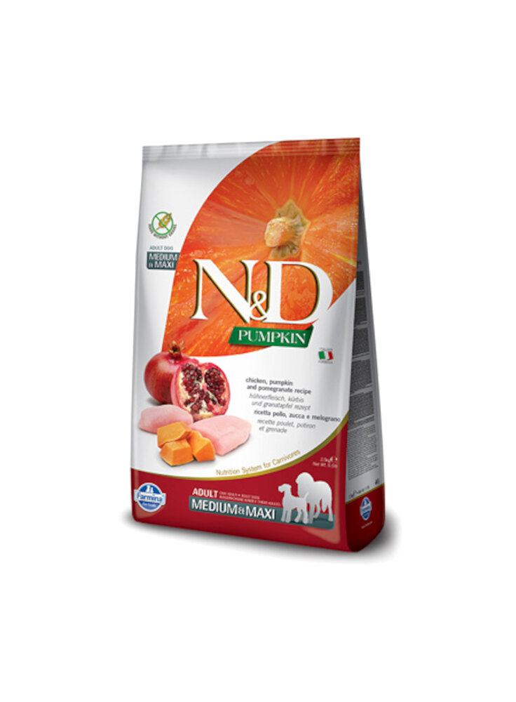 n-d-fa-pumpkin-canine-zucca-pollo-e-melograno-adult-medium-maxi-2-5kg