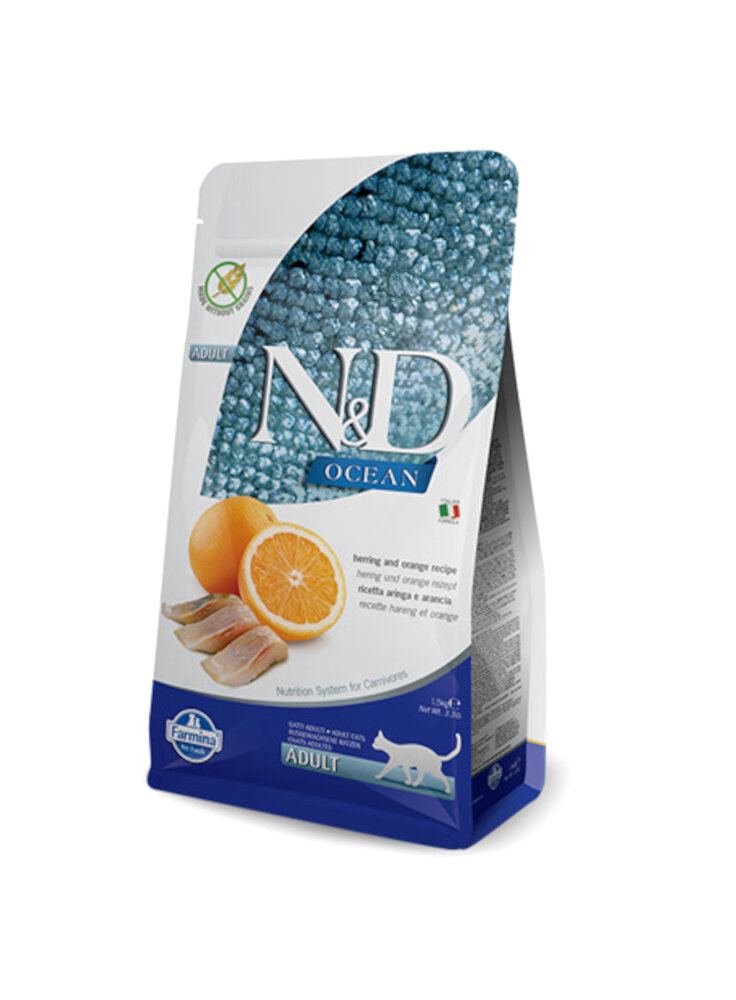 N&D Fblu Ocean Feline - Aringa & Arancia Adult