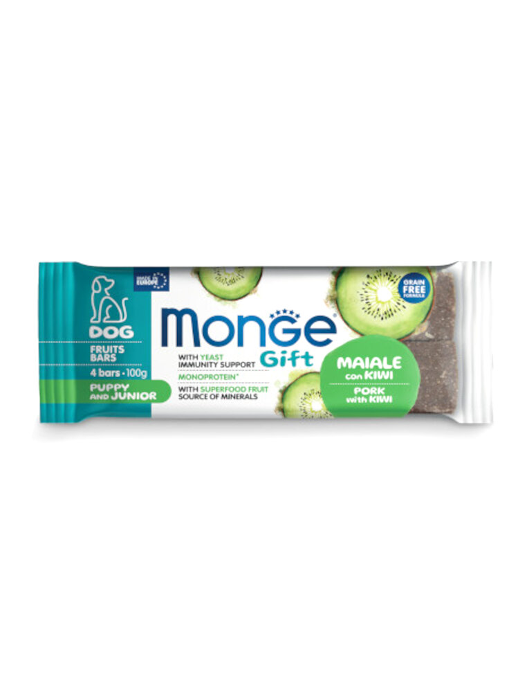 Monge GIFT FRUIT BARS maiale e kiwi 100g - cane