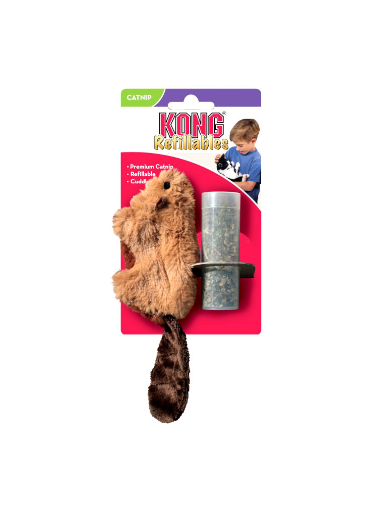 Kong Cat Refillable Castoro con Catnip - 16 cm