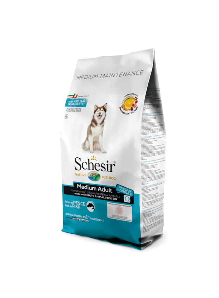 SCHESIR DOG DRY MEDIUM PESCE 3Kg