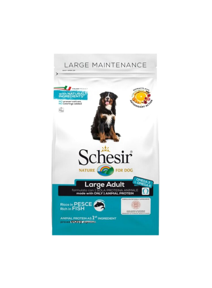 COD.2056330 SCHESIR DRY DOG LARGE PESCE 12Kg