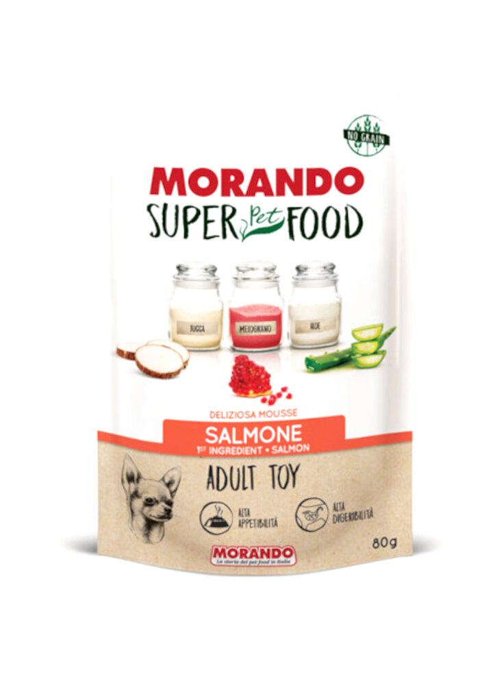 MORANDO ADULT TOY MOUSSE SALMONE busta 80g Superfood - cane