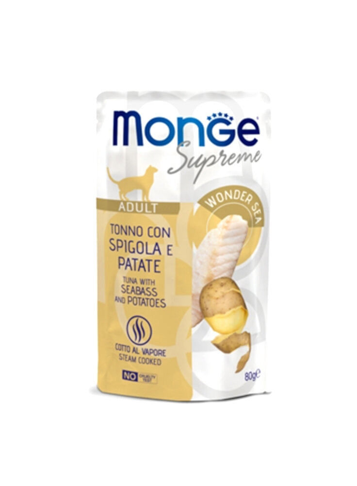 Monge SUPREME ADULT Tonno Spigola Patate buste 80g - gatto