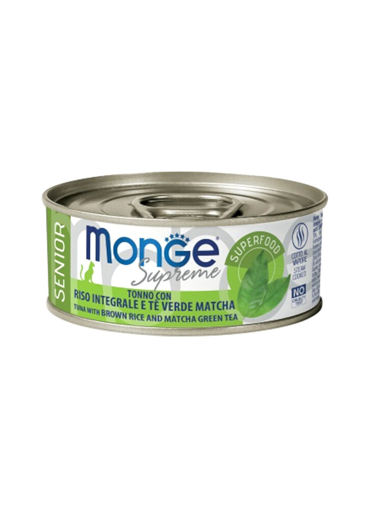 Monge SUPREME SENIOR Tonno Riso Matcha Tè lattina 80g - gatto