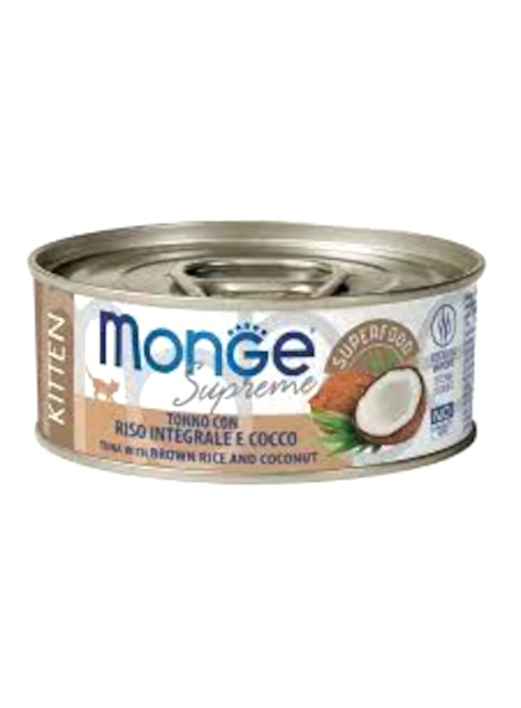 MONGE SUPREME KITTEN Tonno Riso Cocco lattina 80g - gatto