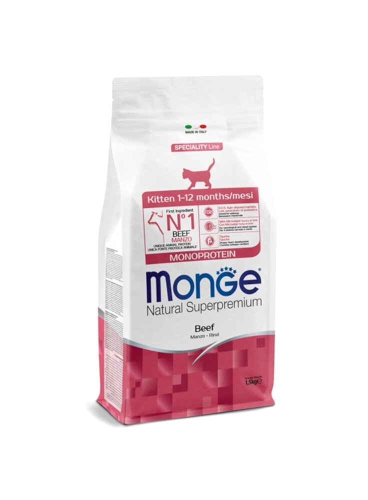 MONGE KITTEN SPECIALITY Manzo Monoprotein 1,5Kg - gatto