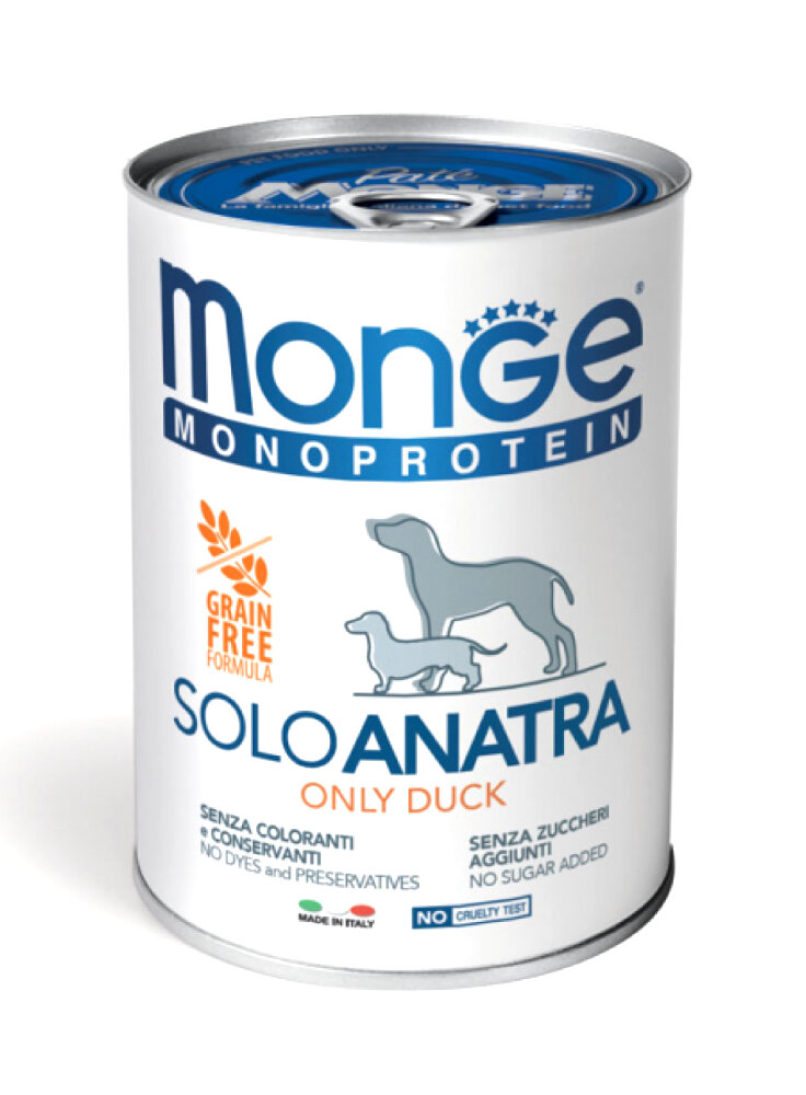 Monge HYPOALLERGENIC MONO ANATRA Vetsolution 400g (lattina) - cane