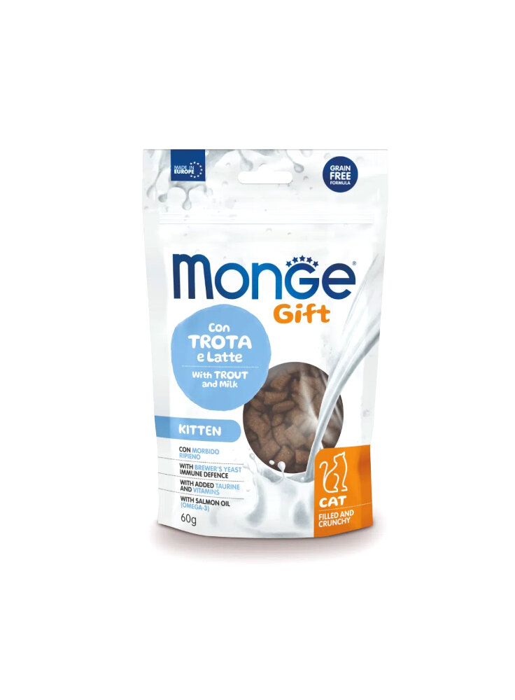 Monge GIFT CRUNCHY Kitten Trota e latte 60g - gatto