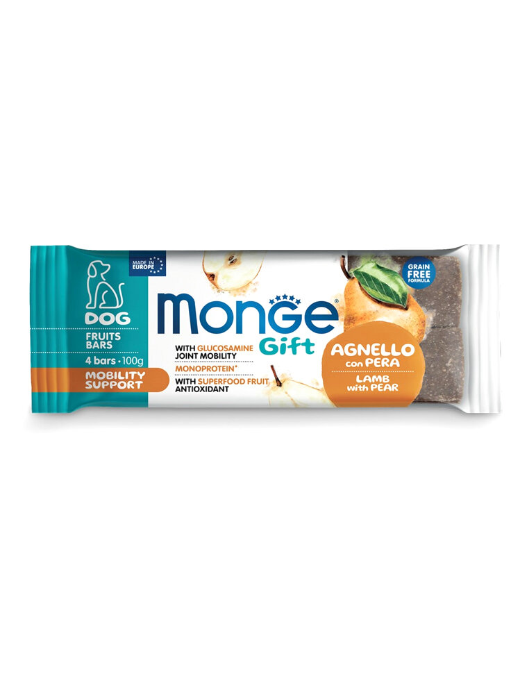 Monge GIFT BARS Mobility support Agnello e pera 100g - cane