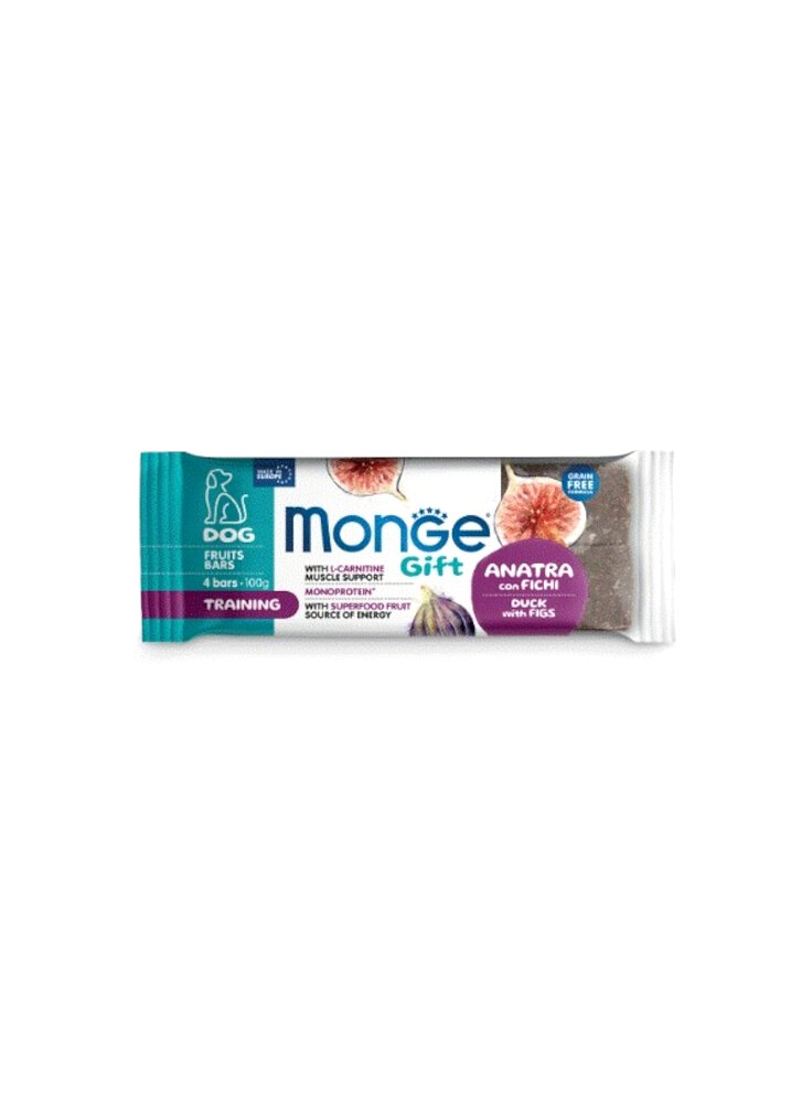 Monge GIFT FRUIT BARS Training Anatra e fichi 100g - cane