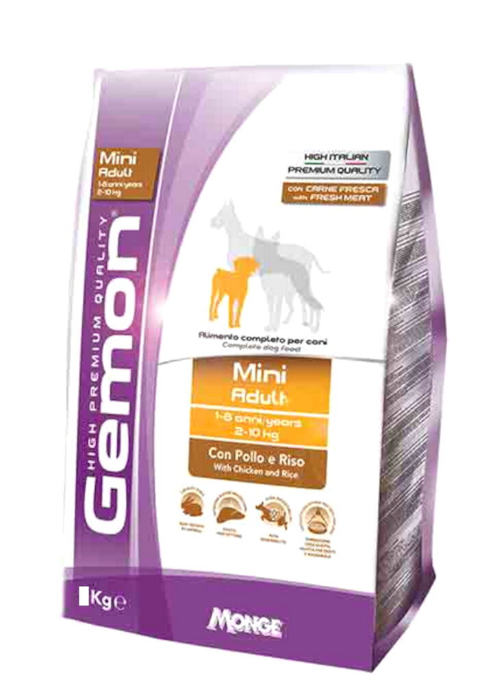 Gemon Adult Mini con Pollo e Riso 3Kg - cane