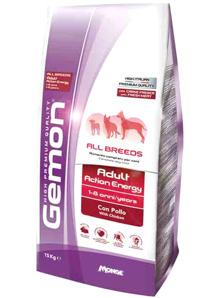 Gemon All Breeds Adult Action Energy High Premium pollo 15kg - cane