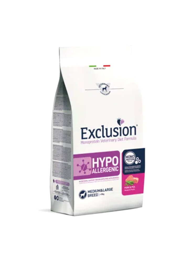 EXCLUSION DIET DOG HYPOALLERGENIC PORK & PEA MEDIUM/L 2kg