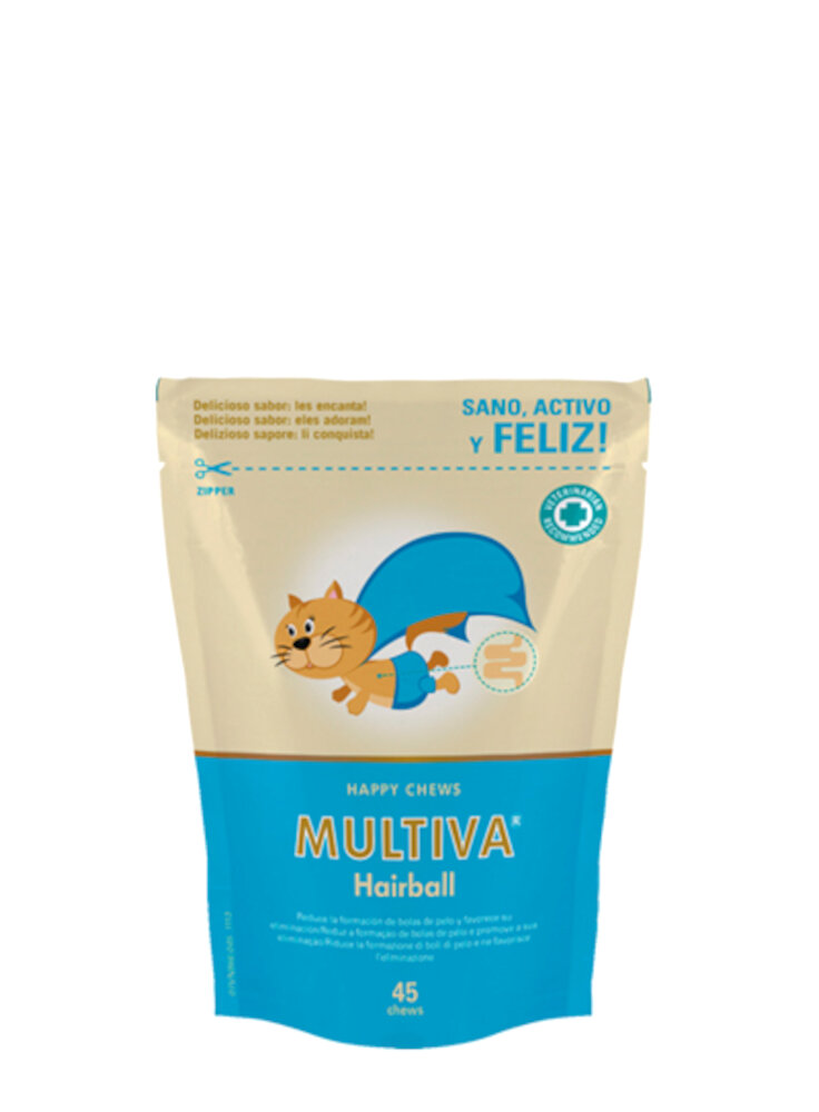 MULTIVA Hairball 45 Chews - cats - in esaurim.