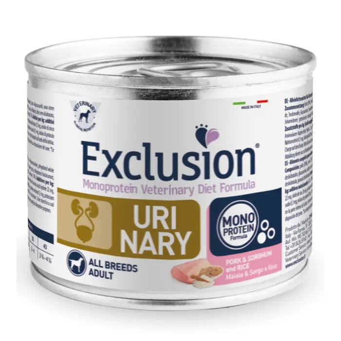 EXCLUSION DIET CAT URINARY STRESS PORK & PEA AND RICE 85g wet