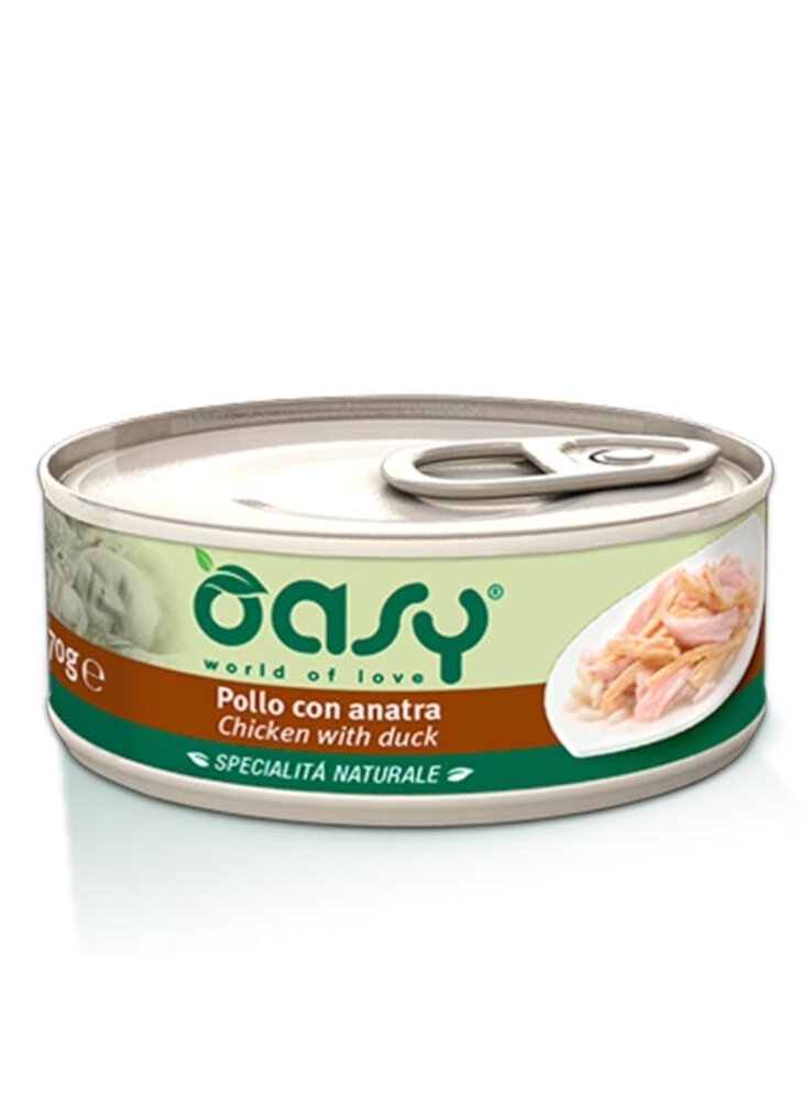Oasy wet cat - Pollo con Anatra lattina 70g