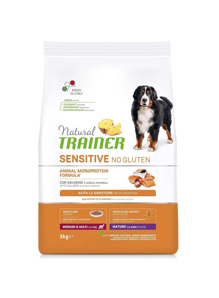 PROMO - TRAINER Natural DOG Maturity M/M 3Kg Salmone SENSITIVE NO GLUTEN