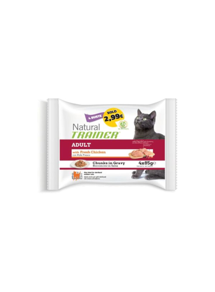 TRAINER NATURAL Cat Flow Pack 4x 85g con POLLO - in esaurim. (NEW 28700)