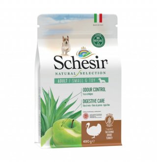 COD.2080102 SCHESIR NATURAL SELEC. DRY DOG SMALL TACCHINO 490g