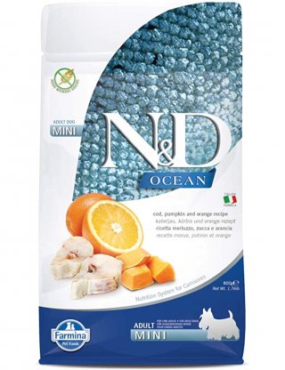 N&D FBLU OCEAN canine - ZUCCA & MERLUZZO & MELONE PUPPY MINI 2,5kg