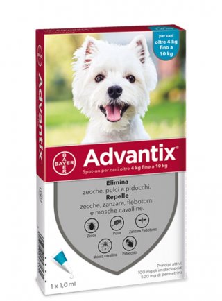 Advantix Spot-on cani Tg.M 1pip 1,0ml 4-10Kg