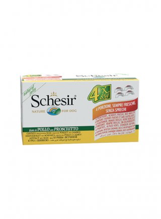 COD.1064309 SCHESIR DOG Multipack FILETTI POLLO PROSCIUTTO 4x 85g