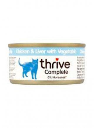 Chicken and Chicken Liver with Vegetables - Complete Cats wet food Thrive 75g (THCCFCCLV)