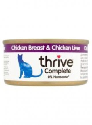 CHICKEN BREAST & CHICKEN LIVER - Complete Cats wet food Thrive 75g (THCCFCL)