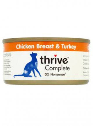 CHICKEN BREAST & TURKEY - Complete Cats wet food Thrive 75g (THCCFCT)