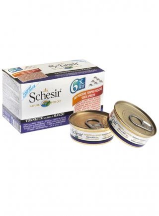 COD.1064126 SCHESIR CAT Multipack TONNO FILETTI MANZO 6x 50g